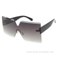 Oversized Mirrored Frameless Lens One Piece Sunglasses